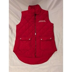 National Corvette Museum Men Small Red Quilted Puffer Full Zip Vest Jacket
